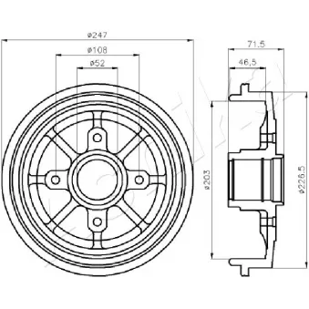 Tambour de frein ASHIKA 56-00-0610
