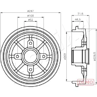 Tambour de frein ASHIKA 56-00-0610C