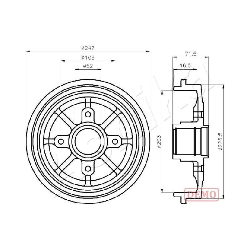 Tambour de frein ASHIKA 56-00-0610C