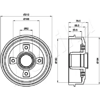 Tambour de frein ASHIKA 56-00-0612