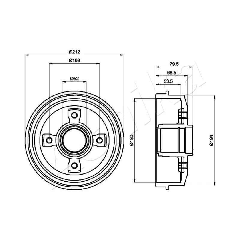 Tambour de frein ASHIKA 56-00-0612