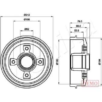 Tambour de frein ASHIKA 56-00-0612C