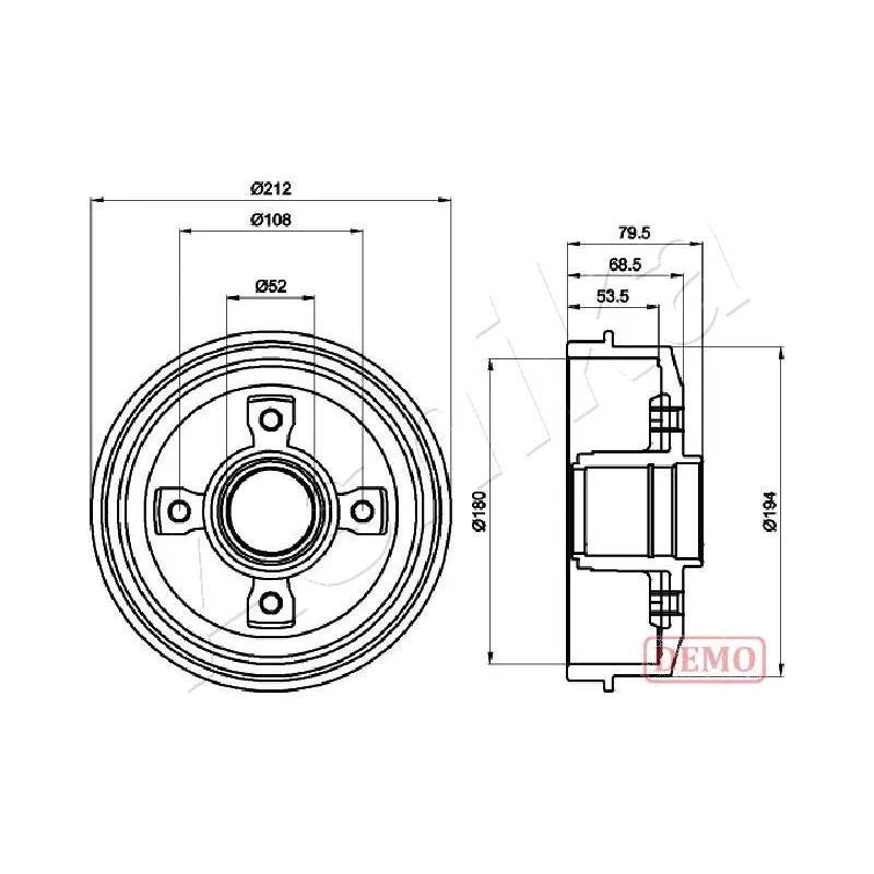 Tambour de frein ASHIKA 56-00-0612C