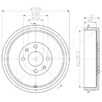 Tambour de frein ASHIKA 56-00-0613