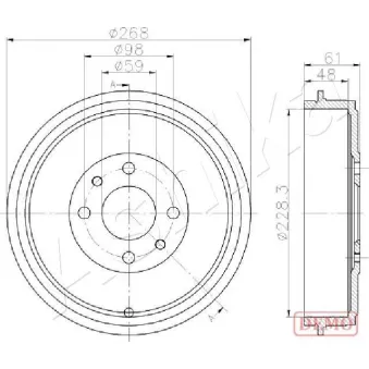 Tambour de frein ASHIKA 56-00-0613C
