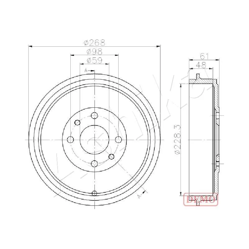 Tambour de frein ASHIKA 56-00-0613C