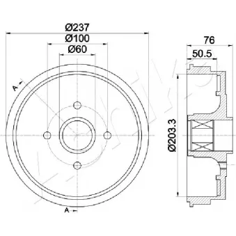 Tambour de frein ASHIKA 56-00-0700
