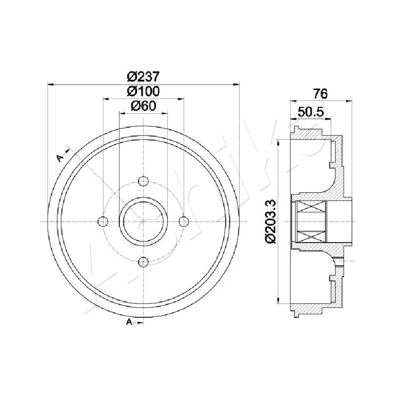 Tambour de frein ASHIKA 56-00-0700