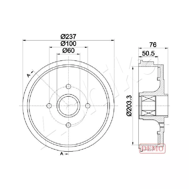 Tambour de frein ASHIKA 56-00-0700C