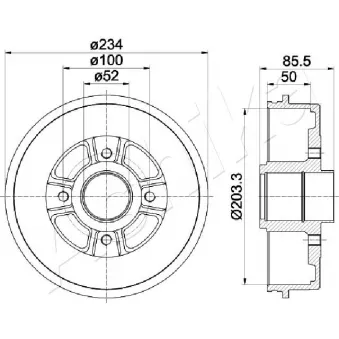 Tambour de frein ASHIKA 56-00-0702