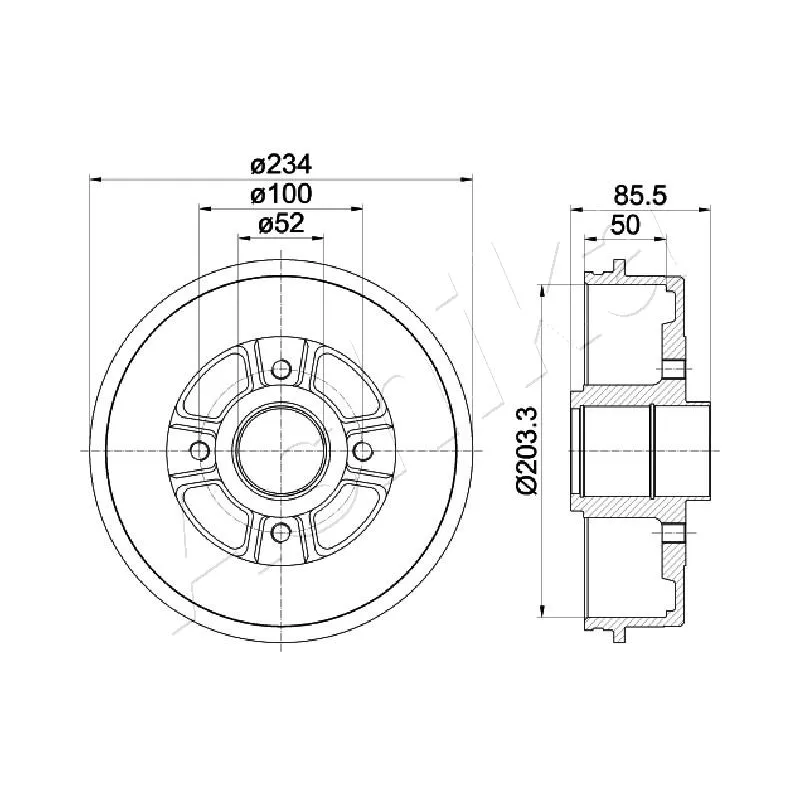 Tambour de frein ASHIKA 56-00-0702