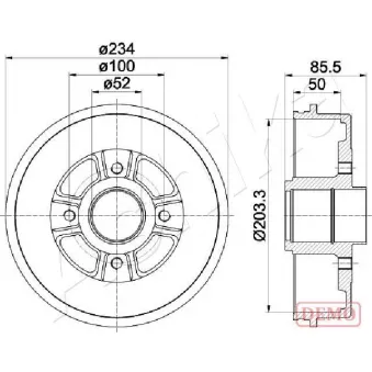 Tambour de frein ASHIKA 56-00-0702C