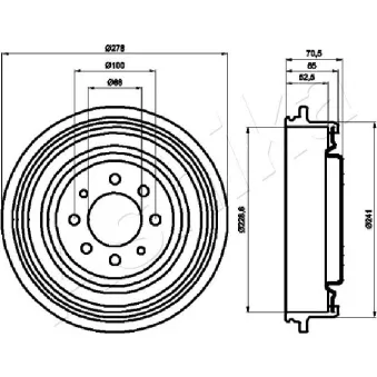 Tambour de frein ASHIKA 56-00-0703