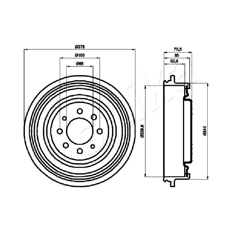 Tambour de frein ASHIKA 56-00-0703