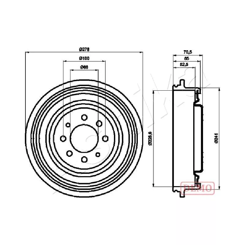 Tambour de frein ASHIKA 56-00-0703C