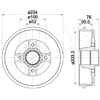 Tambour de frein ASHIKA 56-00-0704