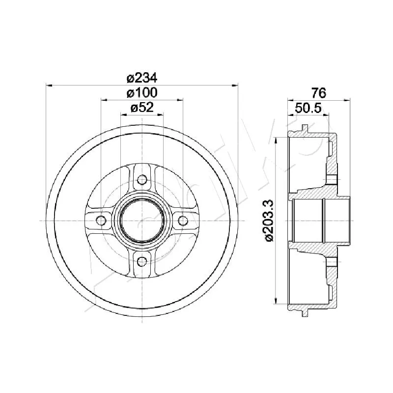 Tambour de frein ASHIKA 56-00-0704