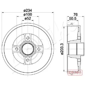 Tambour de frein ASHIKA 56-00-0704C