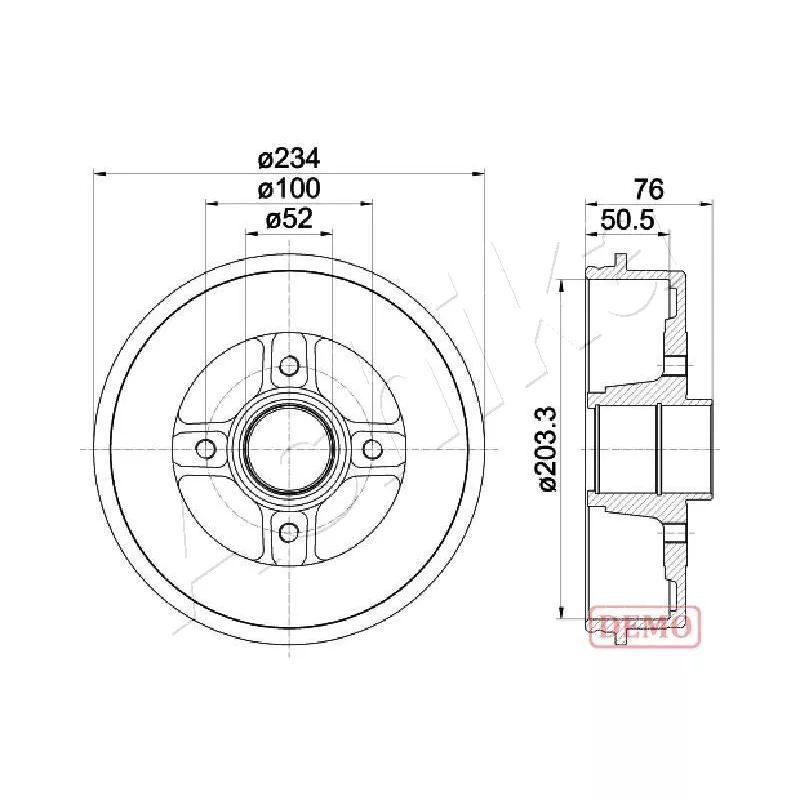 Tambour de frein ASHIKA 56-00-0704C