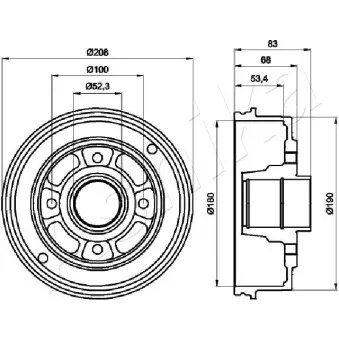 Tambour de frein ASHIKA 56-00-0707