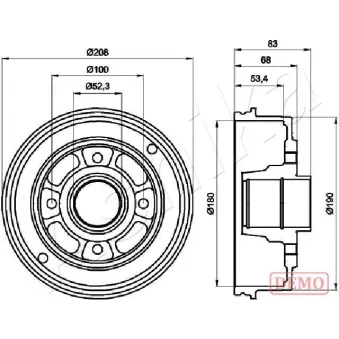 Tambour de frein ASHIKA 56-00-0707C
