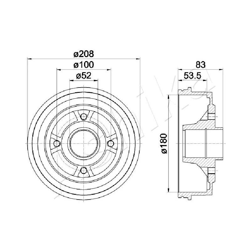 Tambour de frein ASHIKA 56-00-0709