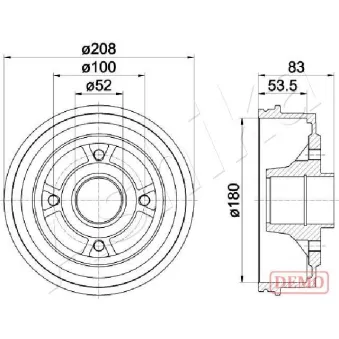Tambour de frein ASHIKA 56-00-0709C