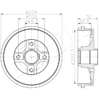 Tambour de frein ASHIKA 56-00-0710
