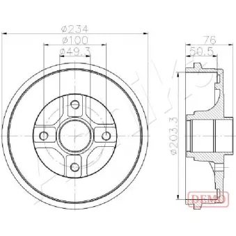 Tambour de frein ASHIKA 56-00-0710C