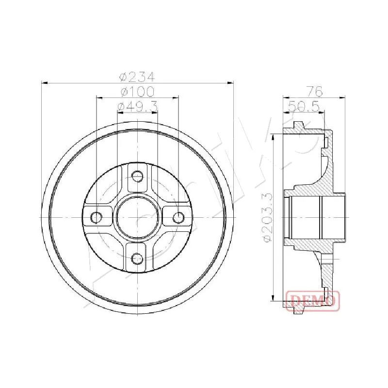 Tambour de frein ASHIKA 56-00-0710C