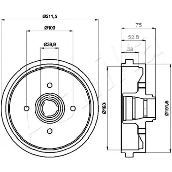 Tambour de frein ASHIKA 56-00-0901