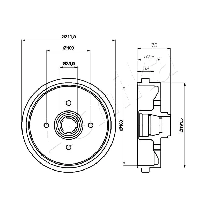 Tambour de frein ASHIKA 56-00-0901