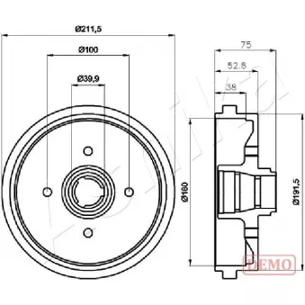 Tambour de frein ASHIKA 56-00-0901C