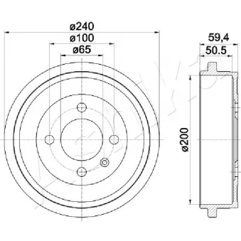 Tambour de frein ASHIKA 56-00-0902