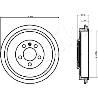 Tambour de frein ASHIKA 56-00-0906