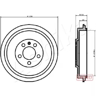 Tambour de frein ASHIKA 56-00-0906C