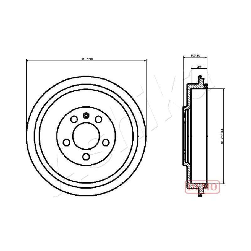 Tambour de frein ASHIKA 56-00-0906C