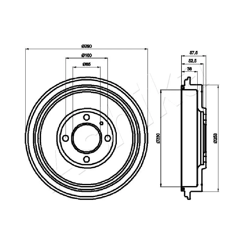 Tambour de frein ASHIKA 56-00-0907