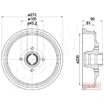 Tambour de frein ASHIKA 56-00-0908C