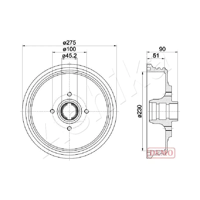 Tambour de frein ASHIKA 56-00-0908C
