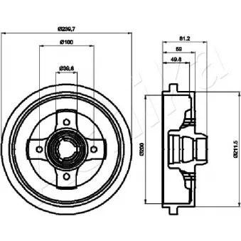 Tambour de frein ASHIKA 56-00-0909