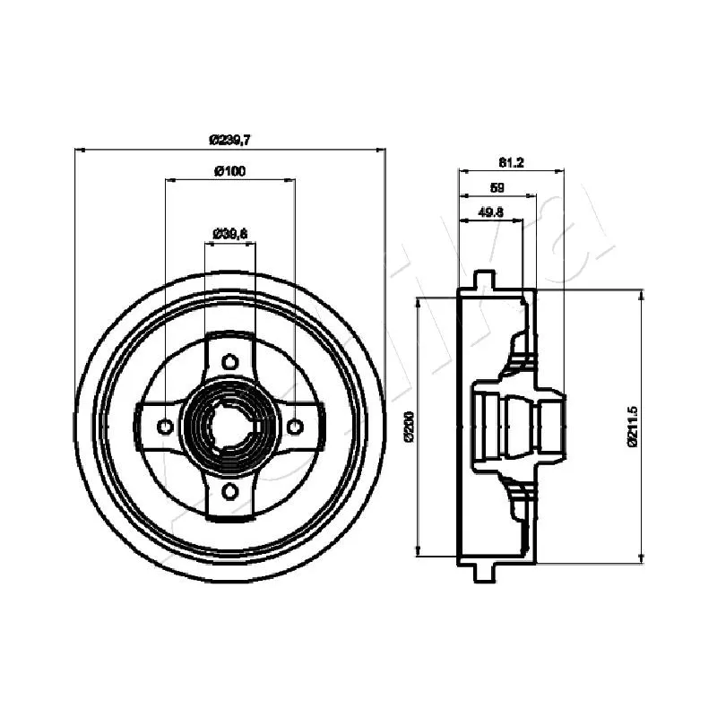 Tambour de frein ASHIKA 56-00-0909