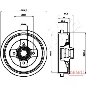 Tambour de frein ASHIKA 56-00-0909C