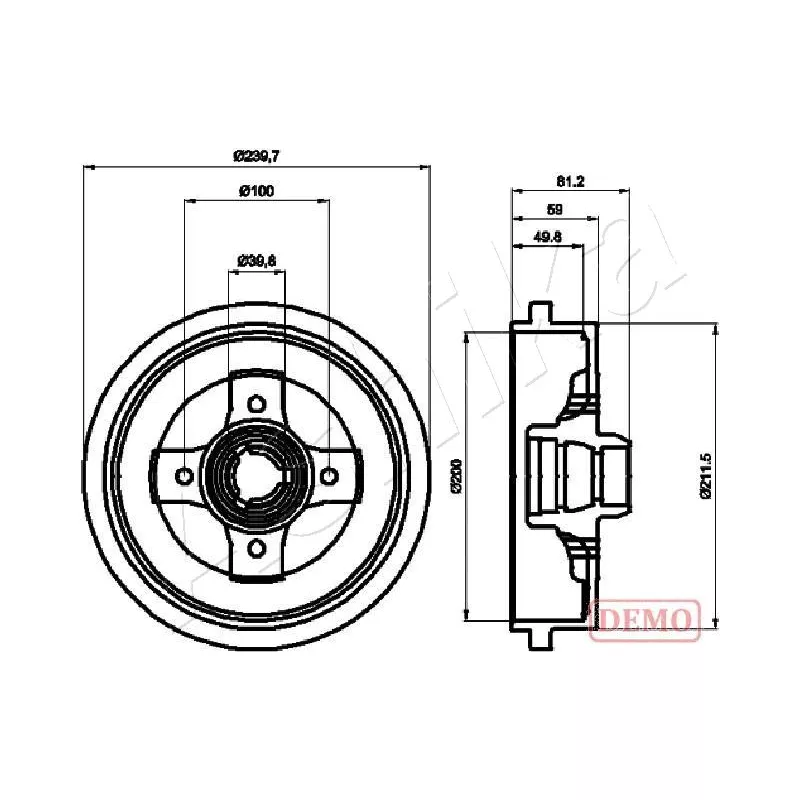 Tambour de frein ASHIKA 56-00-0909C