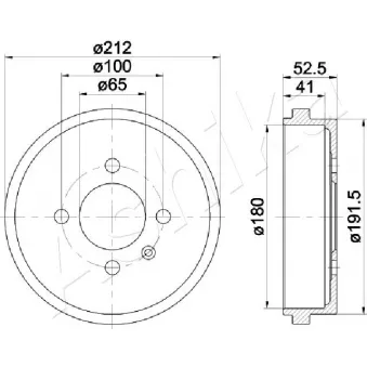 Tambour de frein ASHIKA 56-00-0912