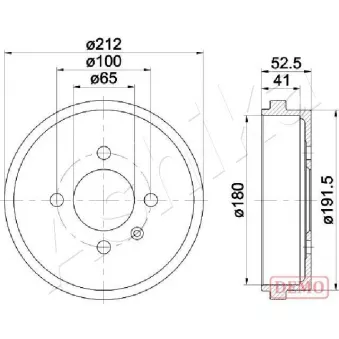 Tambour de frein ASHIKA 56-00-0912C