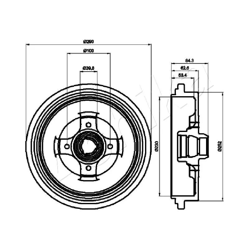 Tambour de frein ASHIKA 56-00-0913