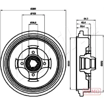 Tambour de frein ASHIKA 56-00-0913C