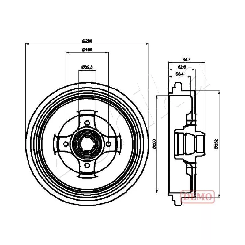 Tambour de frein ASHIKA 56-00-0913C