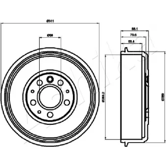 Tambour de frein ASHIKA 56-00-0914